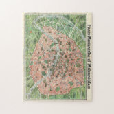 パリ(1920年)のヴィンテージの地図 ジグソーパズル | Zazzle.co.jp