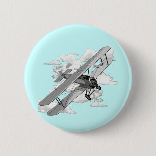 ヴィンテージ 飛行機缶バッジ | Zazzle JP