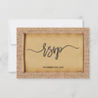 ヴィンテージエジプトパピルス結婚式RSVP 出欠カード | Zazzle.co.jp