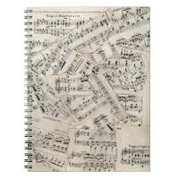 ヴィンテージシート音楽紙コラージュ ノートブック | Zazzle.co.jp