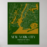 マンハッタン地区の地図 ポスター | Zazzle.co.jp