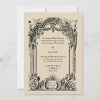 希少のヴィンテージ 結婚式の歴史と文化を探る フランス語の図録 ヴィンテージフランスのバロック結婚式招待状 招待状 | Zazzle.co.jp