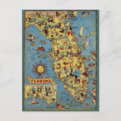 ヴィンテージフロリダの地図Greetings from Florida ポストカード 
