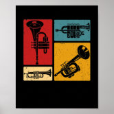 Trumpet and Sheet Music Brass Instrument ポスター | Zazzle.co.jp