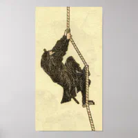 ヴィンテージ忍者1800年代マンガ北斎 ポスター | Zazzle.co.jp