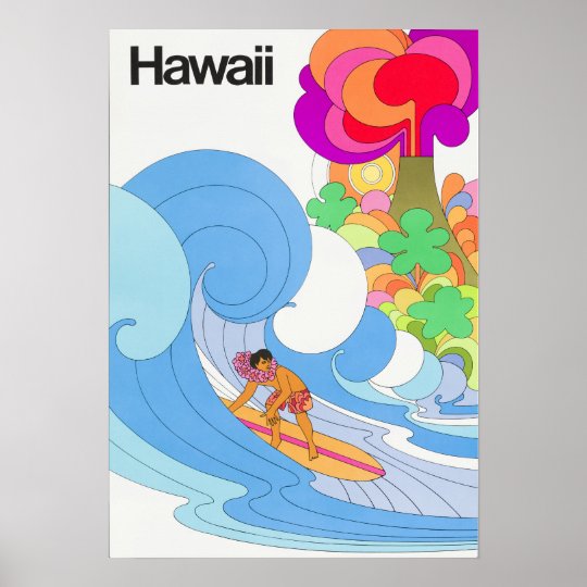 買い人気商品  ポスター ハワイアン航空 70年代実物オリジナル 印刷物