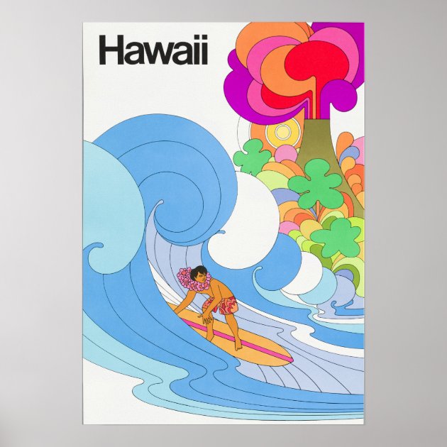 オリジナル】70年代ノースウェストオリエント航空ハワイ販促ポスター