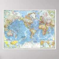 世界： 1960年詳細地図… ポスター | Zazzle.co.jp