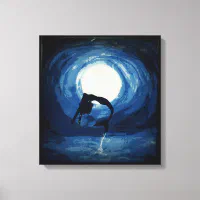 人魚絵画が水から飛び出した キャンバスプリント | Zazzle.co.jp