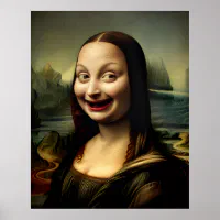 印刷可能なアート]笑うモナリザ ポスター | Zazzle.co.jp