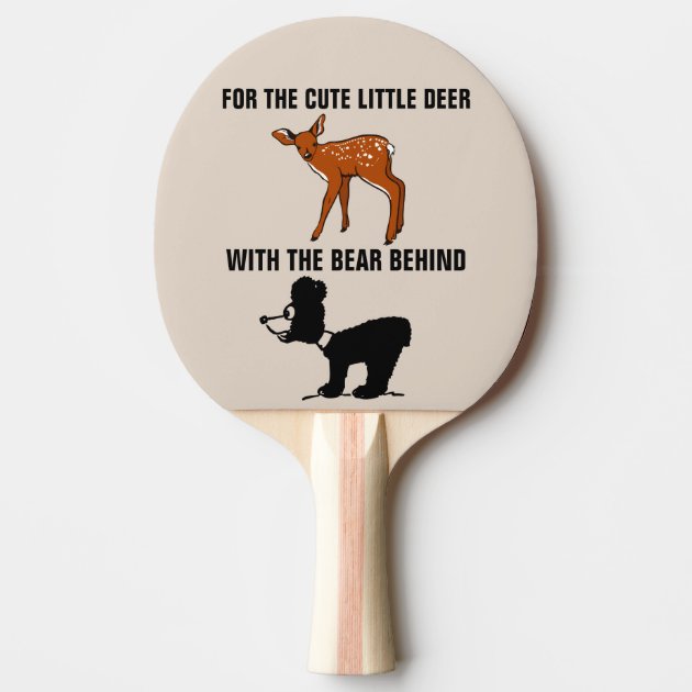 可愛い小さな鹿のクマの後ろのレトロスパンキングパドル 卓球ラケット | Zazzle.co.jp