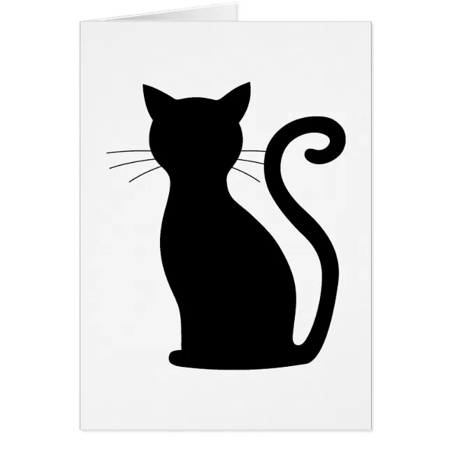 可愛い黒猫シルエットおもしろい白黒 | Zazzle.co.jp