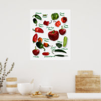 絵画 とうがらし 唐辛子品種 ポスター | Zazzle.co.jp