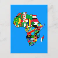 国の地図内のアフリカ国旗の地図 ポストカード | Zazzle.co.jp