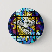 平和コレクションのステンドグラスの鳩 缶バッジ | Zazzle.co.jp