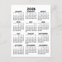 年表示カレンダー – 基本ミニマル ポストカード | Zazzle.co.jp