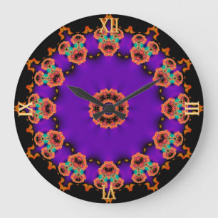 紫色 曼荼羅 時計 | Zazzle JP