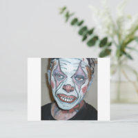 悲しいピエロ怖いピエロ顔絵画ズ ポストカード | Zazzle.co.jp