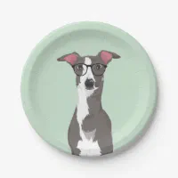 愛犬家のためのヒップスターのイタリアン・グレーハウンド犬 ペーパープレート