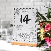 手書きお洒落手書き予測できな結婚の テーブルナンバー | Zazzle.co.jp