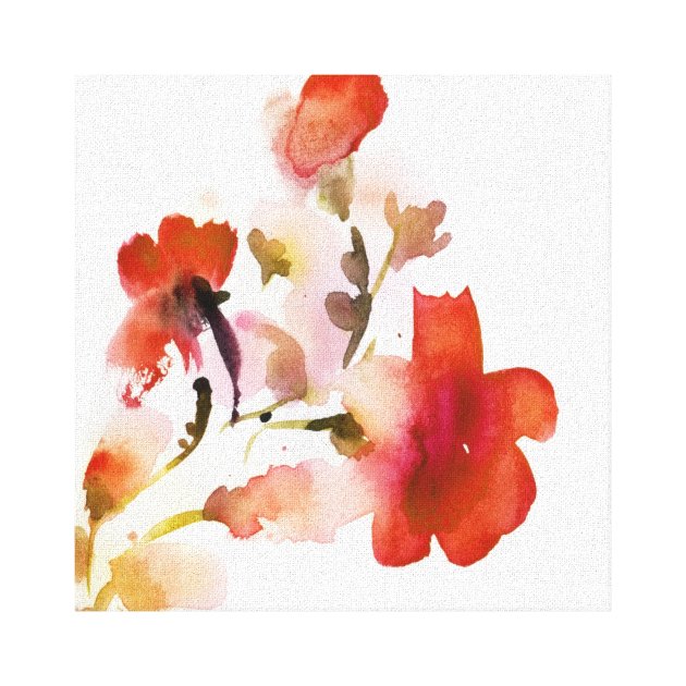 抽象芸術フローラ水彩画 キャンバスプリント | Zazzle.co.jp