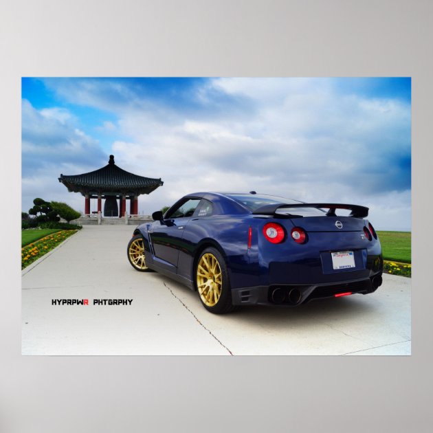 拡散」日産GT-R R35のドジ感じガーブルー ポスター | Zazzle.co.jp