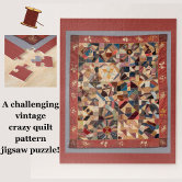 キルトカラフル熱狂するパッチワークパターン ジグソーパズル | Zazzle
