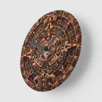 日曜日のマヤのカレンダーのアステカなメキシコ歴史の時計 ラウンド壁時計