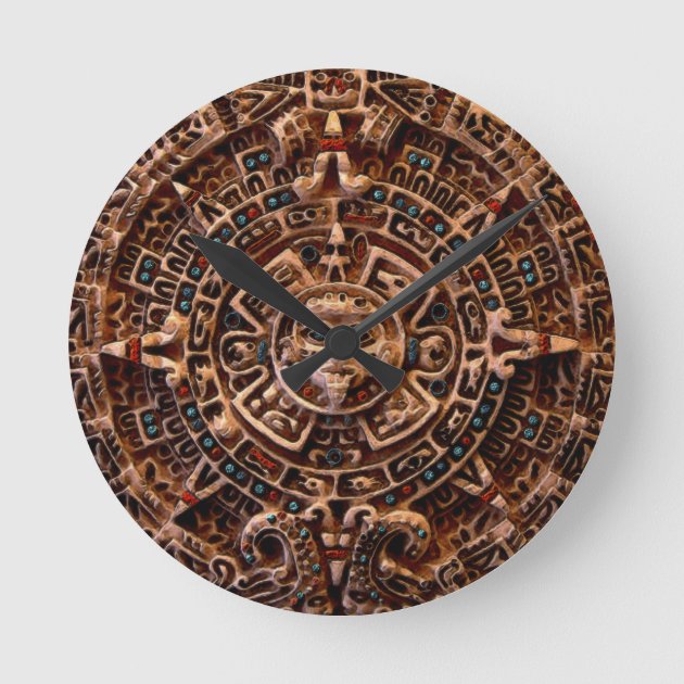 日曜日のマヤのカレンダーのアステカなメキシコ歴史の時計 ラウンド壁 ...