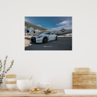 日産GT-R R35 LibertyWalkワイドボディ(飛行機付) ポスター