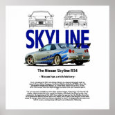スカイラインR34 GTR ポスター | Zazzle.co.jp