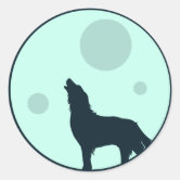 満月まで遠吠えする狼のシルエット ラウンドシール | Zazzle.co.jp 満月まで遠吠えする狼のシルエット ラウンドシール | Zazzle.co.jp