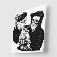 死神の砂時計のヴィンテージ不気味 スクエア壁時計 | Zazzle.co.jp