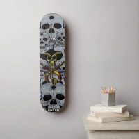 海賊スカルのカッコいいのスケートボードのデザイン スケートボード