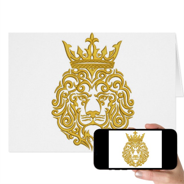 王冠のライオン、刺繍の模造 | Zazzle.co.jp