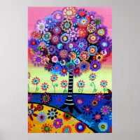 生命の木　絵画 生命の木お洒落の絵画木 ポスター | Zazzle.co.jp