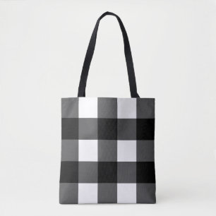 白黒 チェック 模様トートバッグ | Zazzle JP