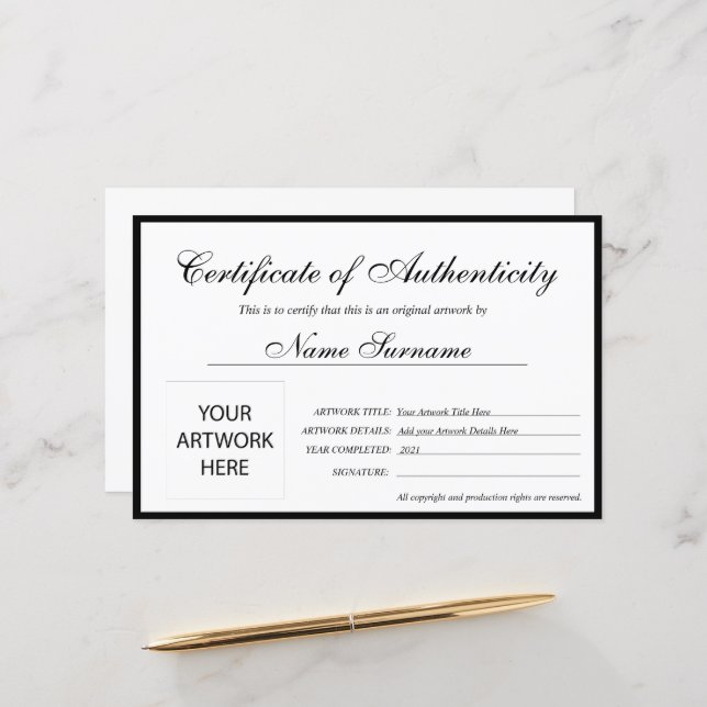 真正性アートワーク証明書 | Zazzle.co.jp