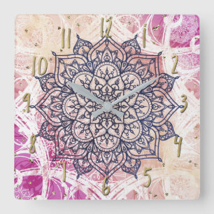 紫色 曼荼羅 時計 | Zazzle JP