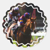 競馬のステッカー ラウンドシール | Zazzle.co.jp