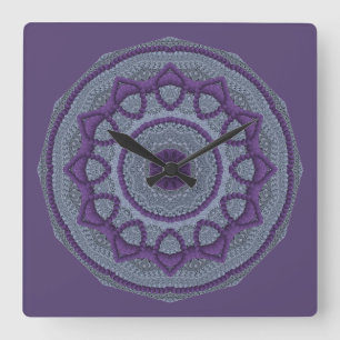 紫色 曼荼羅 時計 | Zazzle JP