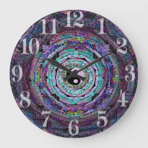 曼荼羅時計 紫色 曼荼羅 時計 | Zazzle JP