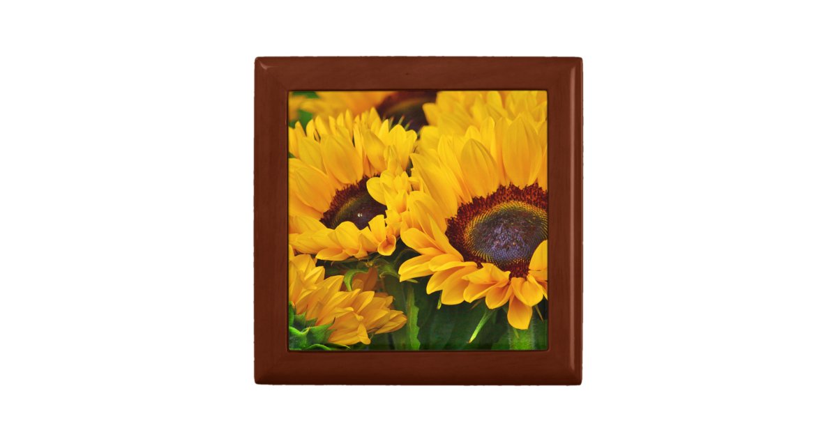 美しい黄色のオレンジのひまわり絵画の花 ギフトボックス Zazzle.co.jp