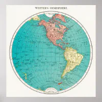 西半球の古い地図 ポスター | Zazzle.co.jp