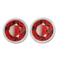 赤いガーネット宝石用原石1月Birthstone カフスボタン | Zazzle.co.jp