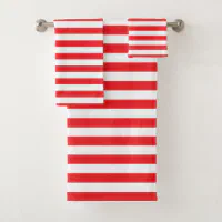 赤と白のストライプのなBathタオルセット バスタオルセット | Zazzle.co.jp