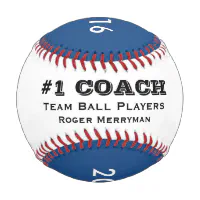 野球コーチへの贈り物 – #1 Coach in Blue 野球ボール | Zazzle.co.jp