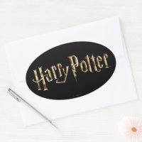 金ゴールドハリーポッターのロゴ 楕円形シール | Zazzle.co.jp