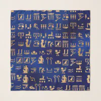 金ゴールド古代エジプトの青の象形文字 スカーフ | Zazzle.co.jp