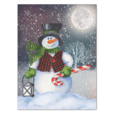 雪だるま水彩冬のクリスマス 薄葉紙 | Zazzle.co.jp